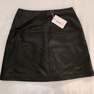 Ted Baker black leather Valiat A-line mini skirt